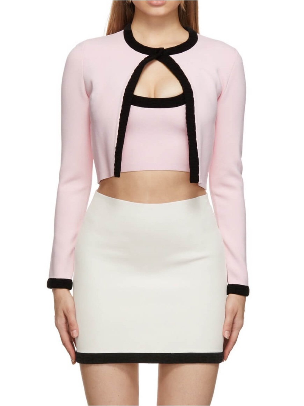 Alexanderwang.T Logo-Trim Chenille Viscose Cropped Cardigan